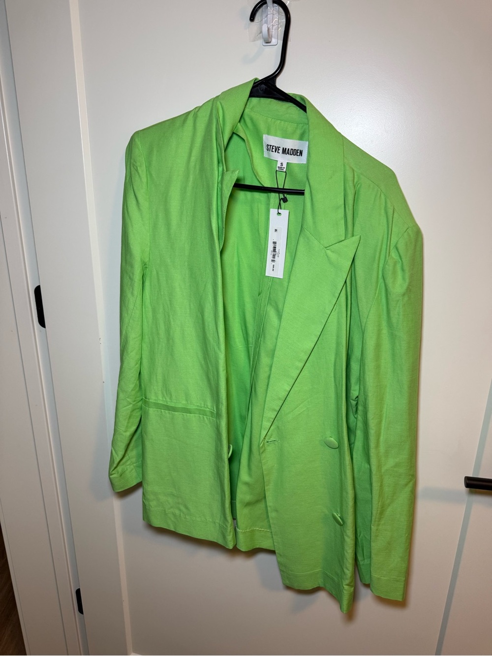 Steve Madden Lime Green Double-Breasted Blazer